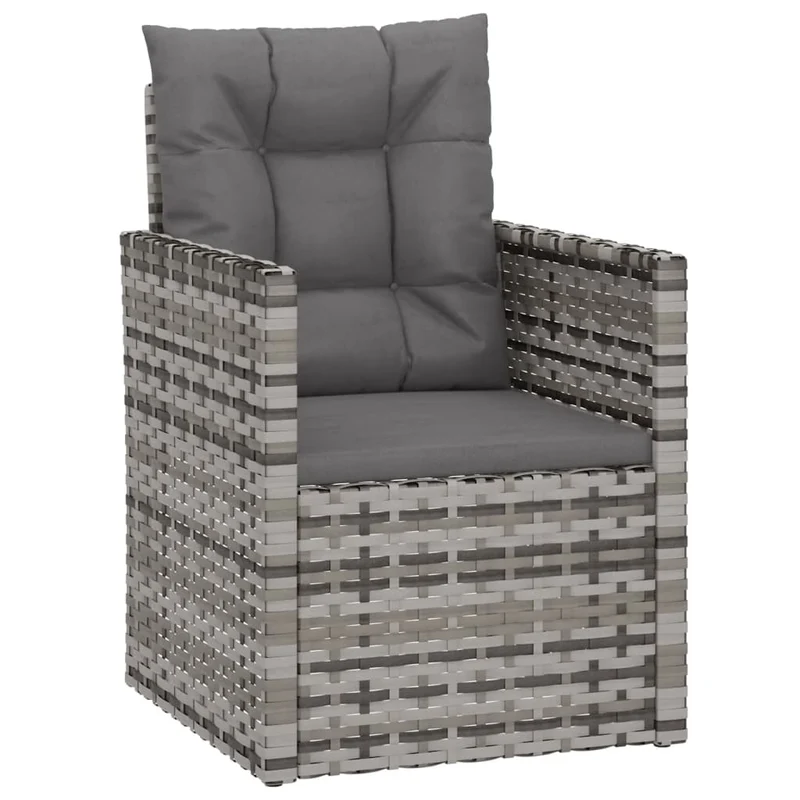 Salon de jardin meuble d'extérieur ensemble de mobilier avec coussins 4 pièces résine tressée gris 02_0018294
