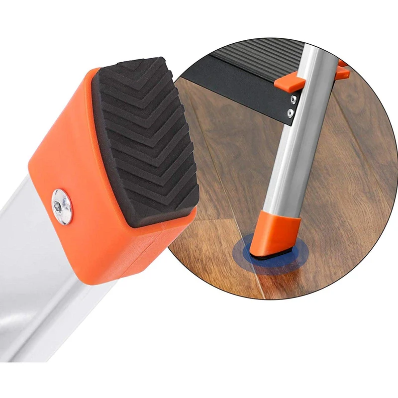 Échelle à 3 marches escabeau pliable en aluminium marches de 12 cm de large avec rainures pieds antiglisses main courante porte-outils charge 150 kg argent 12_0001918