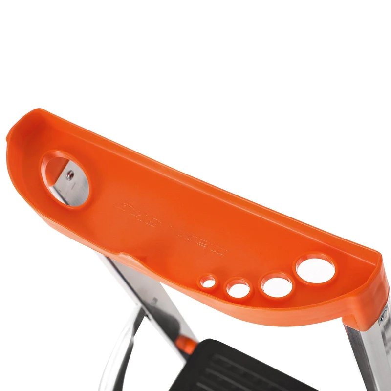 Échelle 4 marches en aluminium escabeau largeur de la marche 12 cm pliable plateau à outil pieds antidérapants capacité de charge 150 kg noir 12_0001919