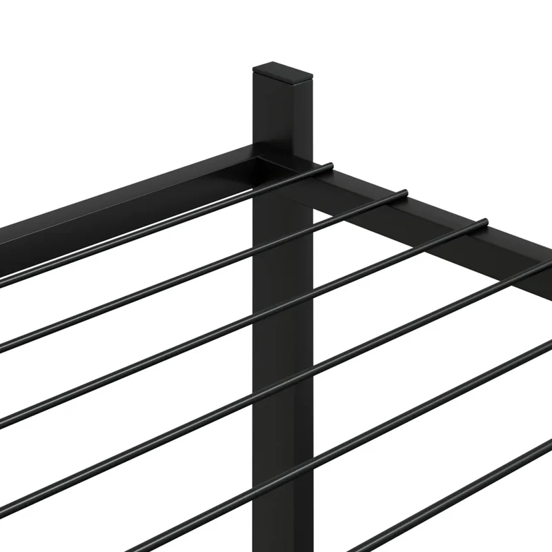 Jardinière à roulettes design fonctionnelle pour intérieur extérieur 83 x 25 x 83 cm en fer noir 02_0047094