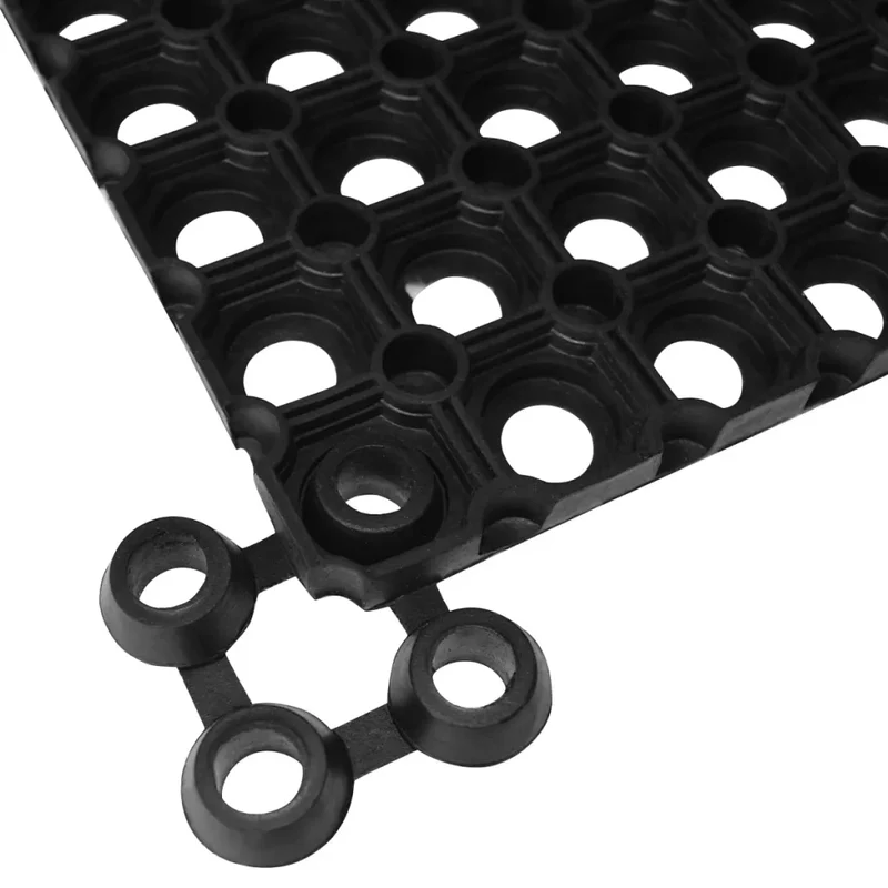 Tapis en caoutchouc 100 x 150 cm antidérapant pour intérieur extérieur garage atelier noir 02_0046302