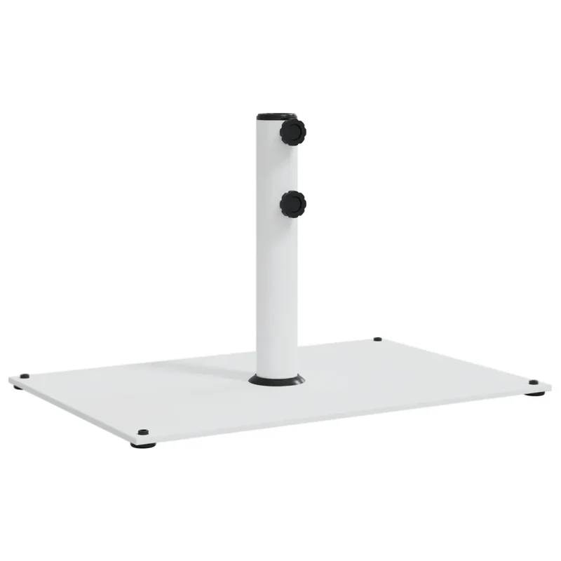 Base de parasol rectangulaire stabilisante avec 3 adaptateurs 60,5 x 41 x 38 cm en acier blanc 02_0047477
