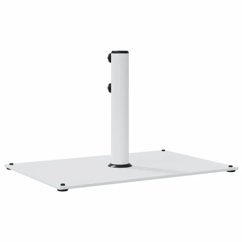 Base de parasol rectangulaire stabilisante avec 3 adaptateurs 60,5 x 41 x 38 cm en acier blanc 02_0047477