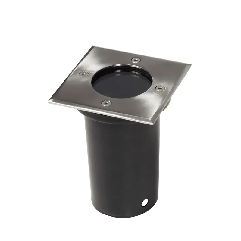 Lot de 12 lampes encastrables au sol d'extérieur jardin 10,8 x 10,8 x 15 cm faible consommation en aluminium noir 02_0046214