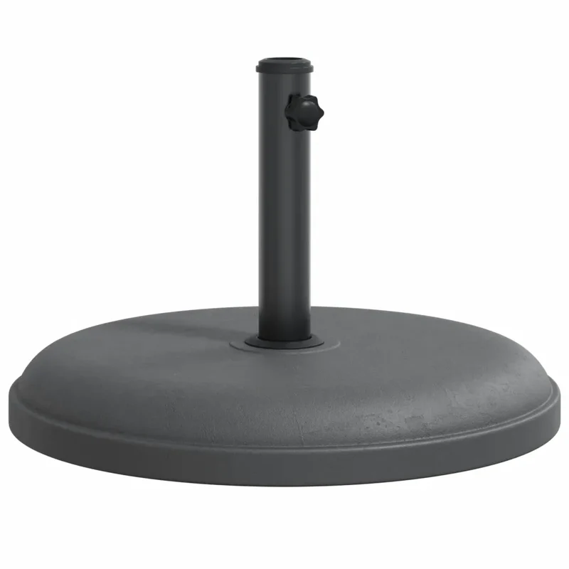 Base de parasol ronde adaptée mât 49,5 x 32 cm fixation rapide gris foncé en plastique 02_0047467