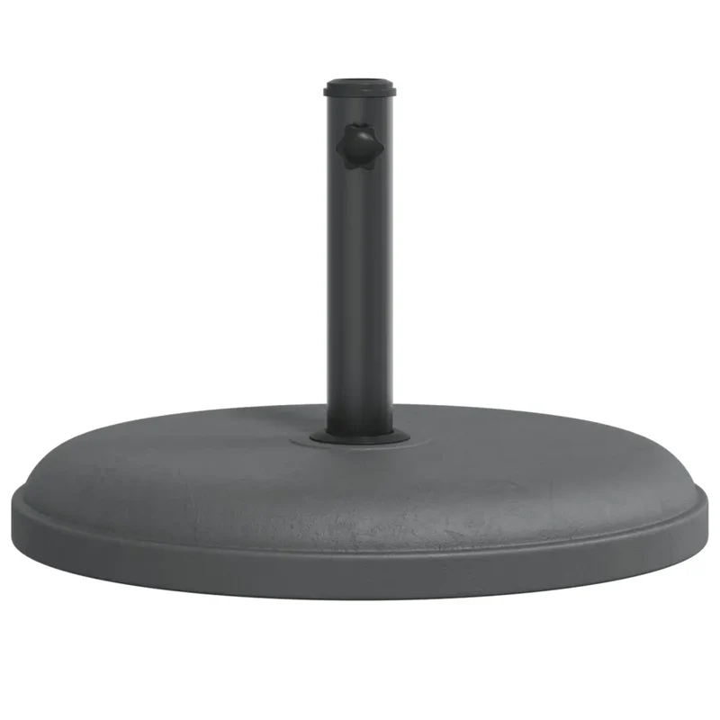 Base de parasol ronde adaptée mât 49,5 x 32 cm fixation rapide gris foncé en plastique 02_0047467