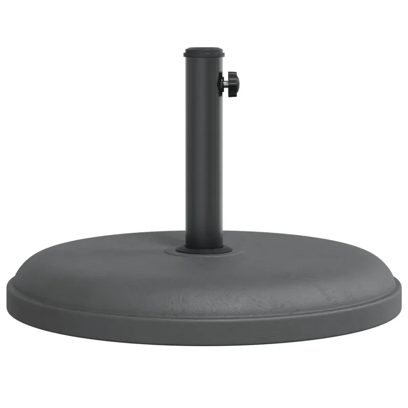 Base de parasol ronde adaptée mât 49,5 x 32 cm fixation rapide gris foncé en plastique 02_0047467