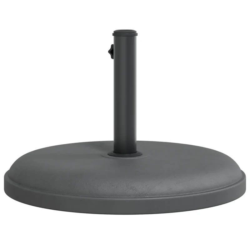 Base de parasol ronde adaptée mât 49,5 x 32 cm fixation rapide gris foncé en plastique 02_0047467