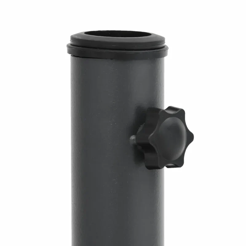 Base de parasol ronde adaptée mât 49,5 x 32 cm fixation rapide gris foncé en plastique 02_0047467