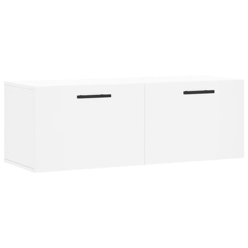 Armoire murale fonctionnelle rangement pratique 100 x 36,5 x 35 cm style contemporain en bois d'ingénierie blanc 02_0048893