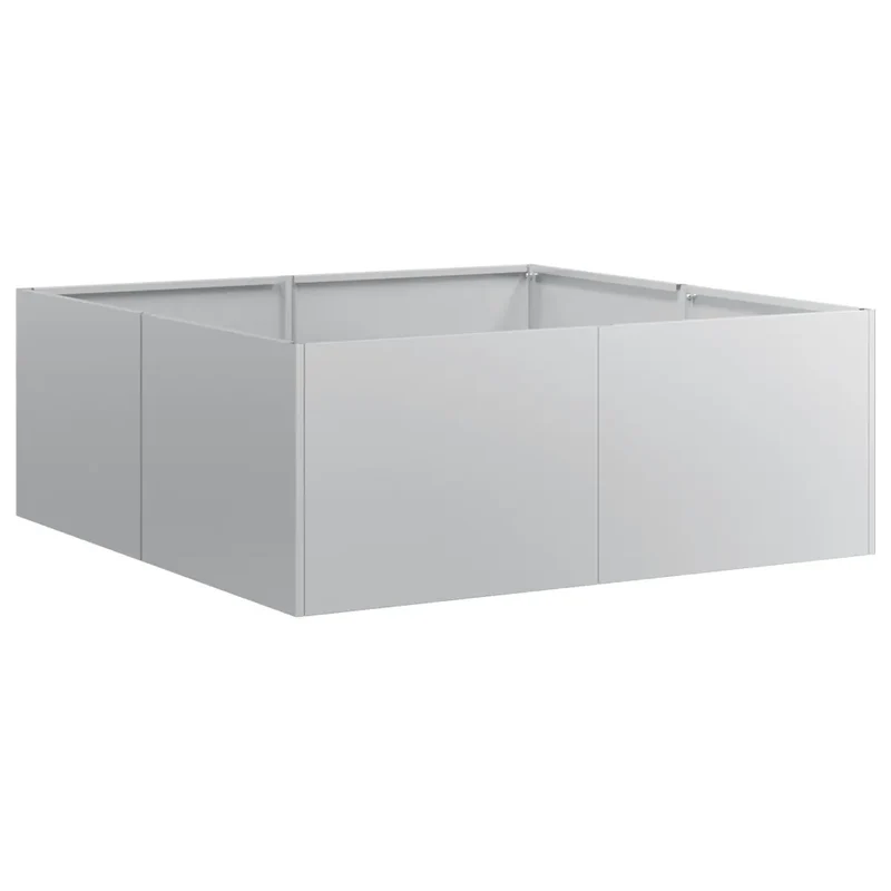 Jardinière carré 80 x 80 x 30 cm pour jardin ou balcon design moderne robuste en acier galvanisé 02_0051586