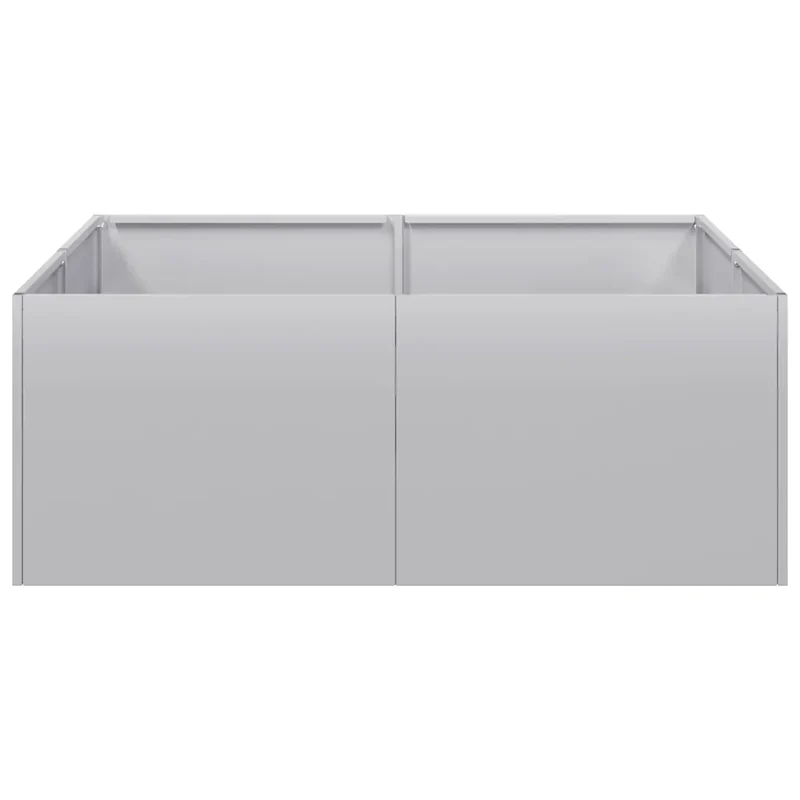 Jardinière carré 80 x 80 x 30 cm pour jardin ou balcon design moderne robuste en acier galvanisé 02_0051586