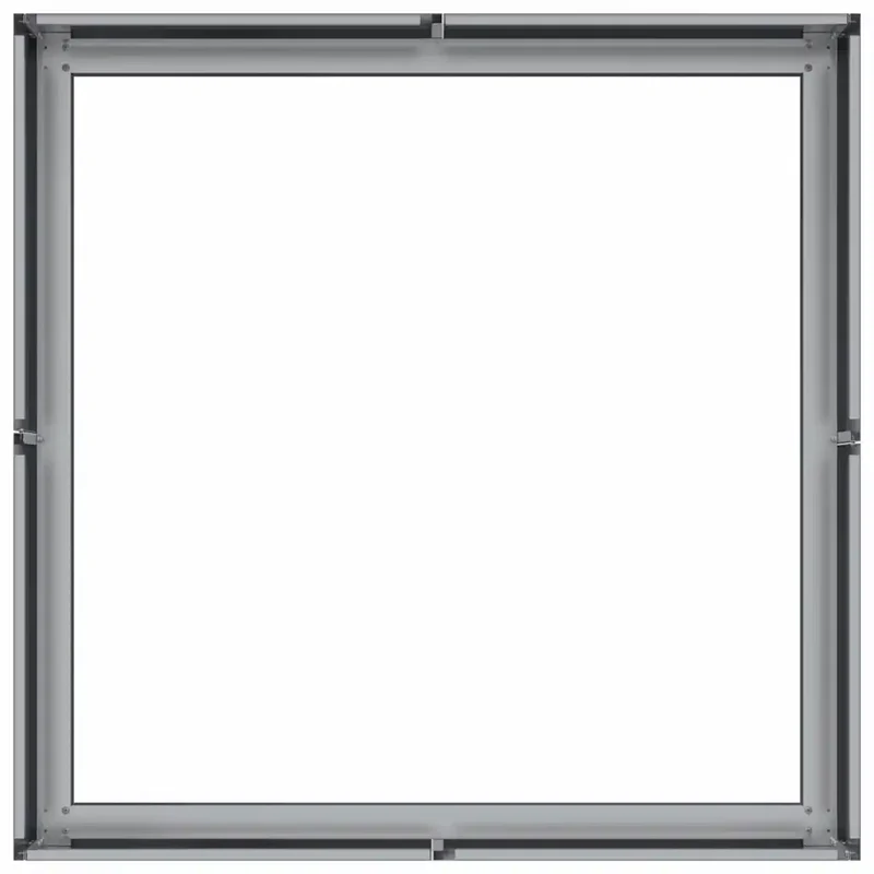 Jardinière carré 80 x 80 x 30 cm pour jardin ou balcon design moderne robuste en acier galvanisé 02_0051586