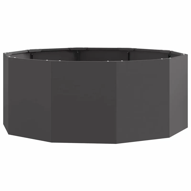 Jardinière ronde moderne extérieure 90 x 90 x 35 cm design chic minimaliste en acier noir 02_0052971