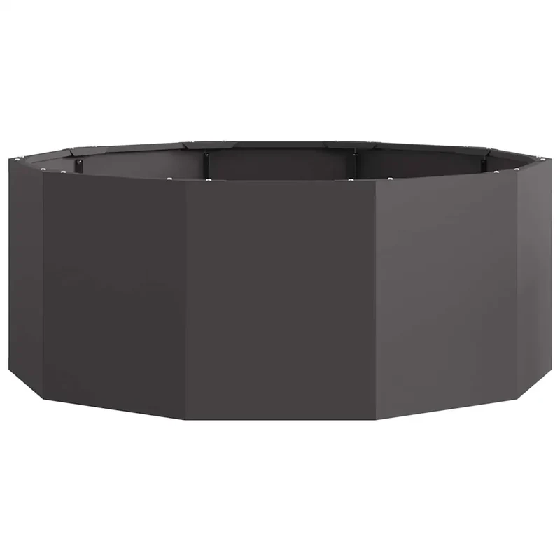 Jardinière ronde moderne extérieure 90 x 90 x 35 cm design chic minimaliste en acier noir 02_0052971