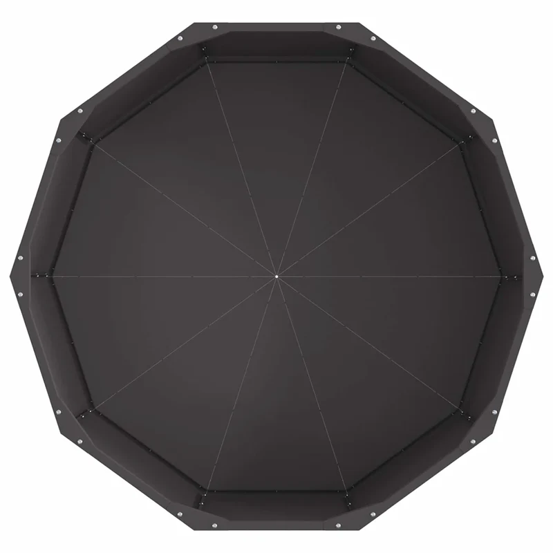 Jardinière ronde moderne extérieure 90 x 90 x 35 cm design chic minimaliste en acier noir 02_0052971