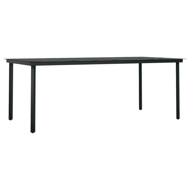 Ensemble de salle à manger de jardin meuble extérieur 7 pièces noir 02_0014002