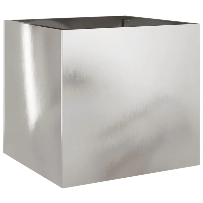 Jardinière bac lit surélevé plantes fleurs jardin terrasses lot de 2 argenté 42 x 40 x 39 cm acier inoxydable Argent 02_0039012