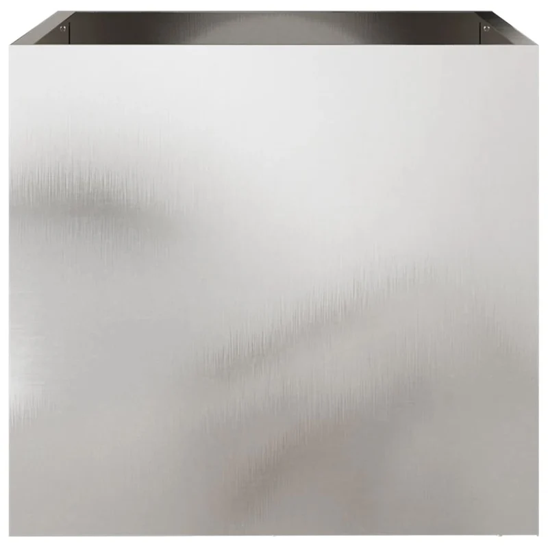 Jardinière bac lit surélevé plantes fleurs jardin terrasses lot de 2 argenté 42 x 40 x 39 cm acier inoxydable Argent 02_0039012