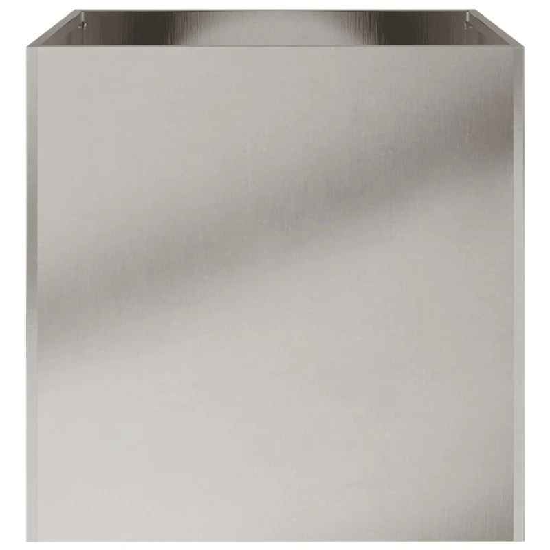 Jardinière bac lit surélevé plantes fleurs jardin terrasses lot de 2 argenté 42 x 40 x 39 cm acier inoxydable Argent 02_0039012
