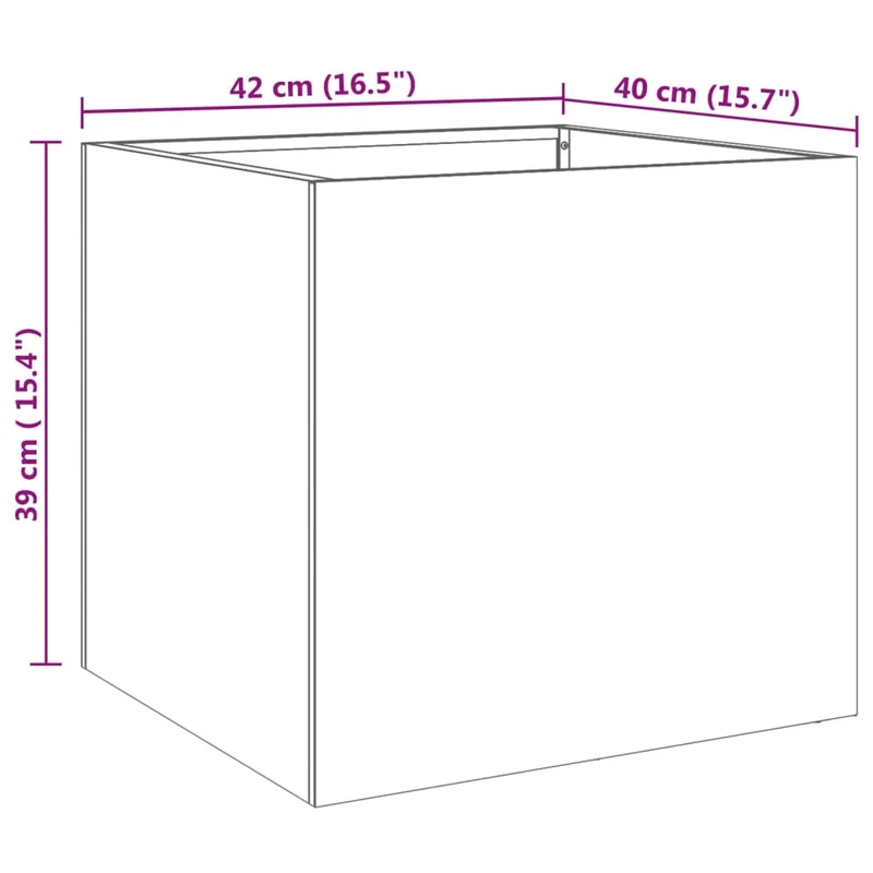Jardinière bac lit surélevé plantes fleurs jardin terrasses lot de 2 argenté 42 x 40 x 39 cm acier inoxydable Argent 02_0039012