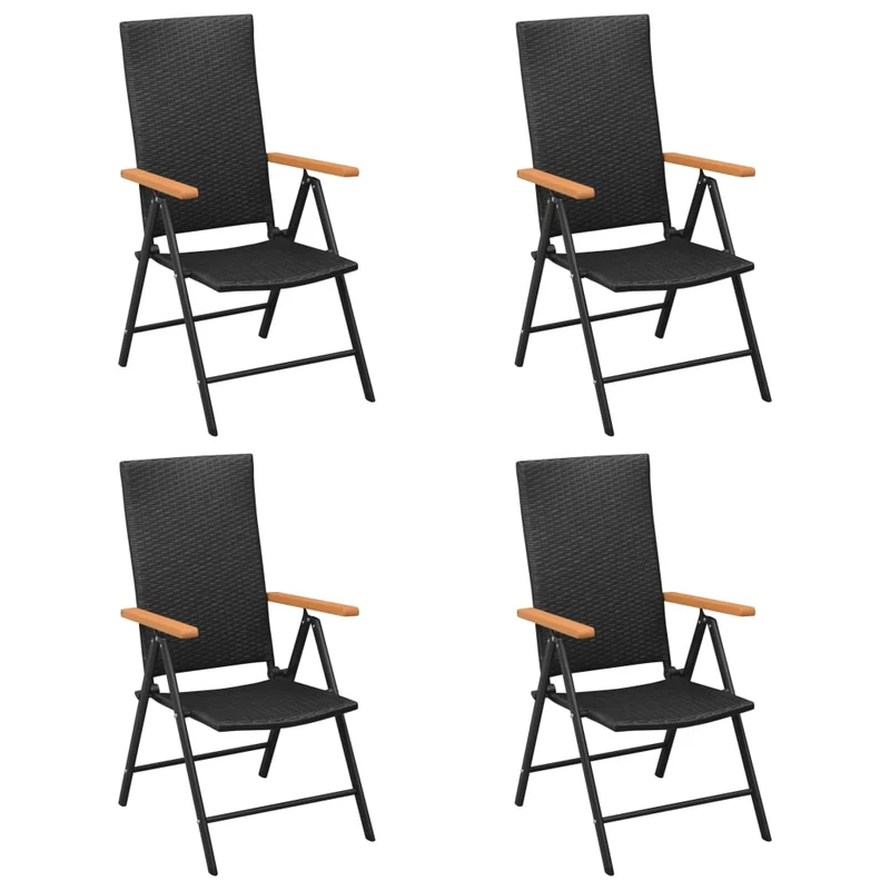 Ensemble de salle à manger de jardin meuble extérieur 5 pièces noir et marron 02_0013905