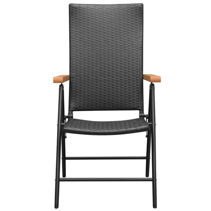 Ensemble de salle à manger de jardin meuble extérieur 5 pièces noir et marron 02_0013905