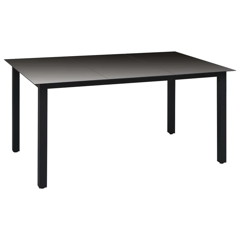 Ensemble de salle à manger de jardin meuble extérieur 5 pièces noir et marron 02_0013905