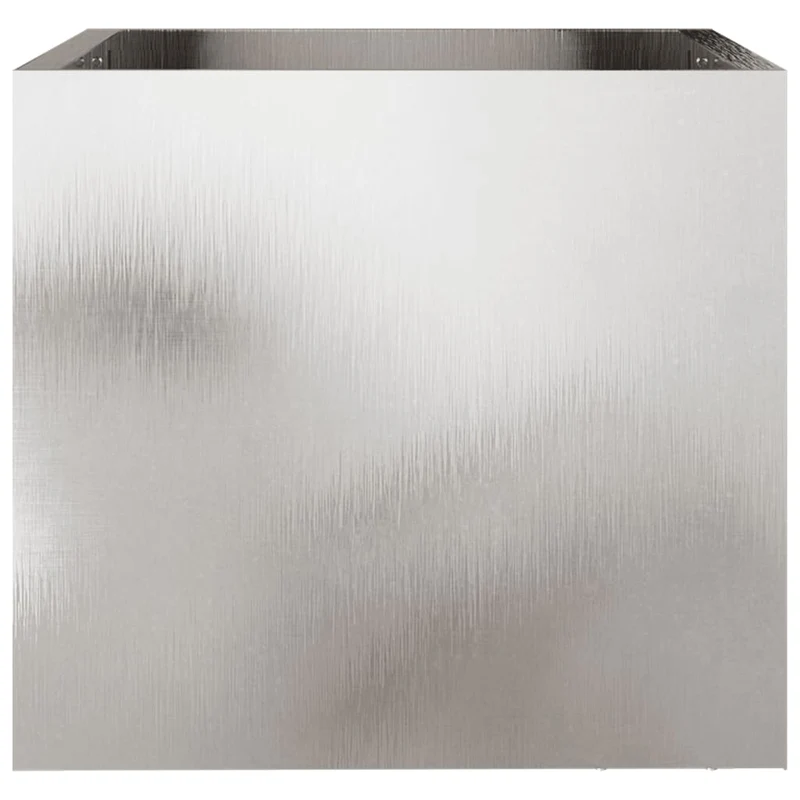 Jardinière bac lit surélevé plantes fleurs jardin terrasses lot de 2 argenté 32 x 30 x 29 cm acier inoxydable Argent 02_0039010