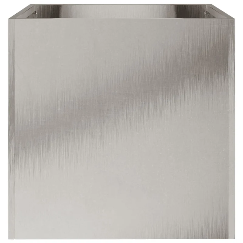 Jardinière bac lit surélevé plantes fleurs jardin terrasses lot de 2 argenté 32 x 30 x 29 cm acier inoxydable Argent 02_0039010