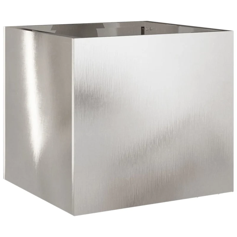 Jardinière bac lit surélevé plantes fleurs jardin terrasses lot de 2 argenté 32 x 30 x 29 cm acier inoxydable Argent 02_0039010