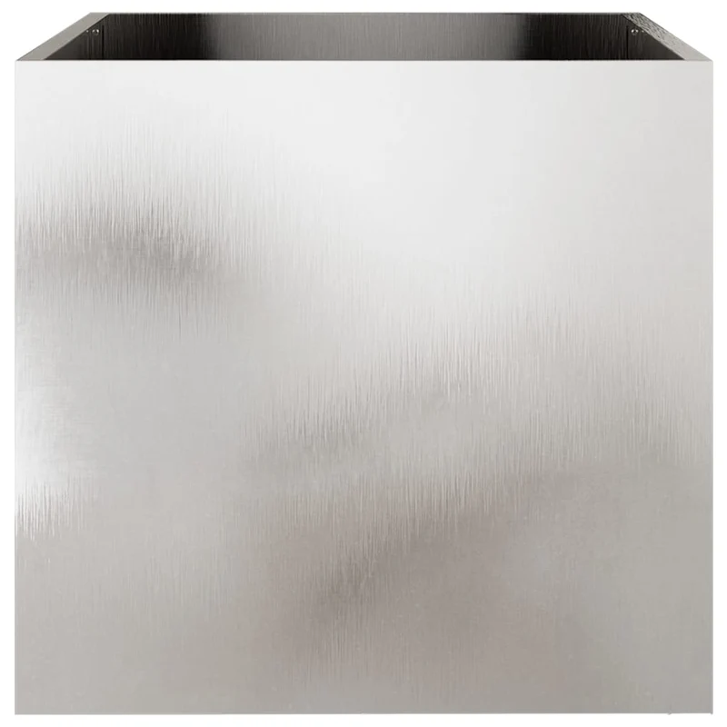Jardinière bac lit surélevé plantes fleurs jardin terrasses lot de 2 argenté 49 x 47 x 46 cm acier inoxydable Argent 02_0039014
