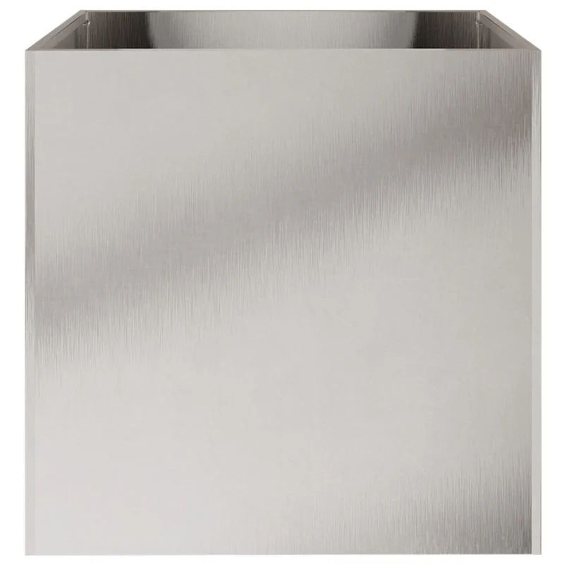 Jardinière bac lit surélevé plantes fleurs jardin terrasses lot de 2 argenté 49 x 47 x 46 cm acier inoxydable Argent 02_0039014