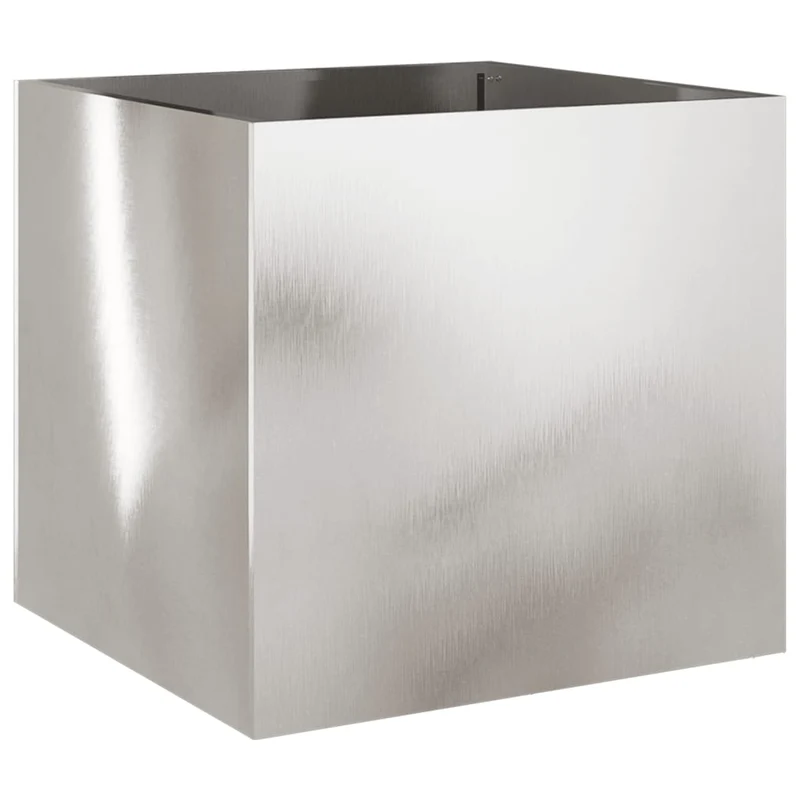 Jardinière bac lit surélevé plantes fleurs jardin terrasses lot de 2 argenté 49 x 47 x 46 cm acier inoxydable Argent 02_0039014