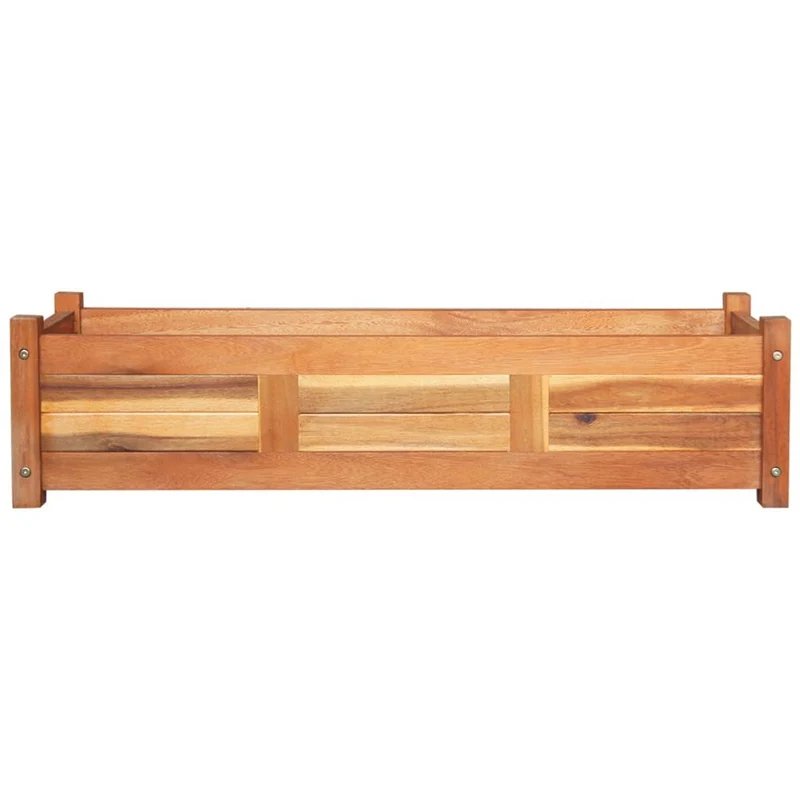 Jardinière lit surélevé plantes fleurs jardin 100 x 30 x 25 cm bois d'acacia 02_0001178
