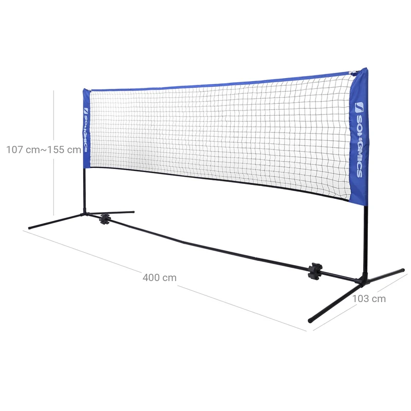 Filet de tennis badminton sur pieds hauteur réglable de 90 à 155 cm (modèle familial) 4m 12_0002004