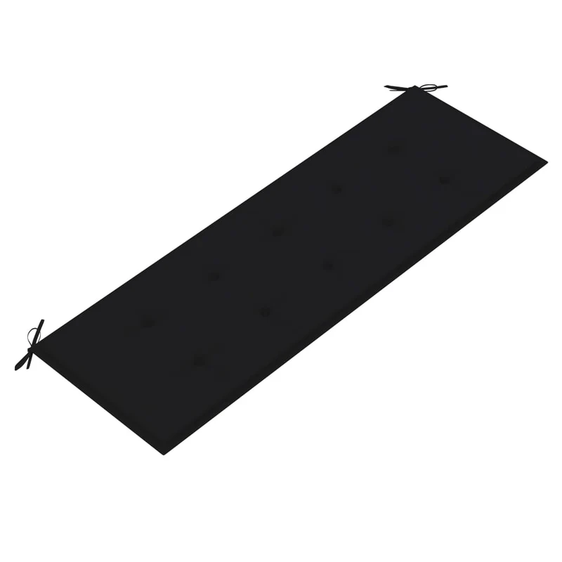Banc de jardin meuble de patio d'extérieur terrasse avec coussin noir 150 cm bois de teck massif 02_0011081