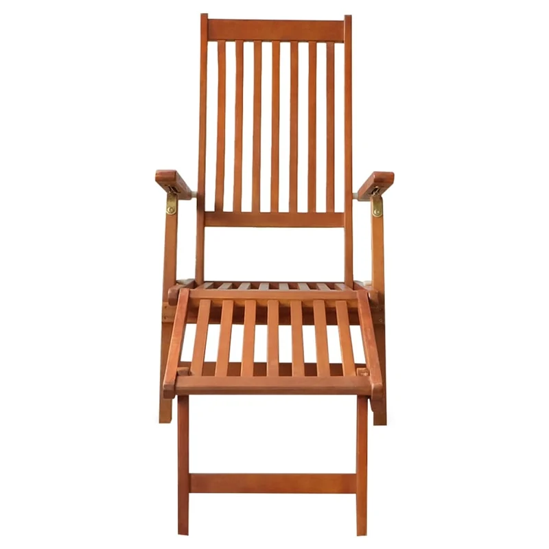 Transat chaise longue bain de soleil lit de jardin terrasse meuble d'extérieur avec repose-pied et coussin acacia solide 02_0012574