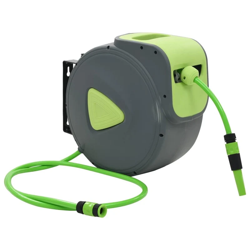 Enrouleur tuyau d'eau rétractable automatique fixé mur 30+2 m 02_0003650