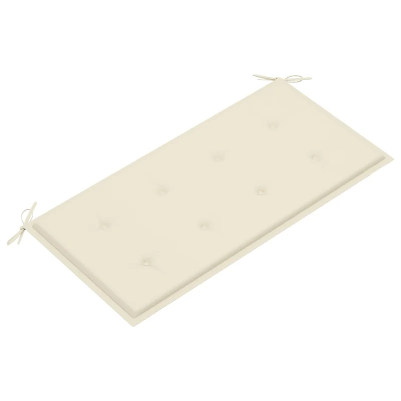Banc de jardin meuble de patio d'extérieur terrasse avec coussin crème 112 cm bois de teck massif 02_0011500