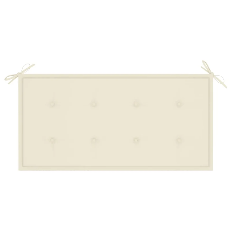Banc de jardin meuble de patio d'extérieur terrasse avec coussin crème 112 cm bois de teck massif 02_0011500