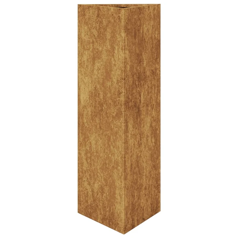 Jardinière bac lit surélevé plantes fleurs jardin terrasses lot de 2 triangulaire 30 x 26 x 75 cm acier corten marron 02_0039095