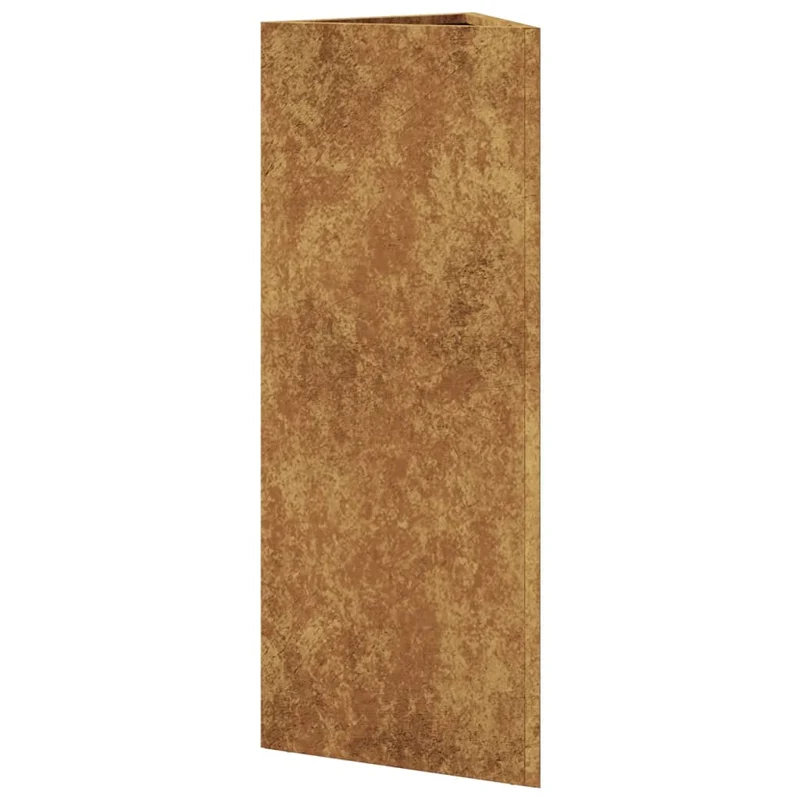 Jardinière bac lit surélevé plantes fleurs jardin terrasses lot de 2 triangulaire 30 x 26 x 75 cm acier corten marron 02_0039095