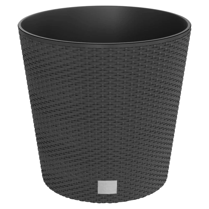 Jardinière bac lit surélevé plantes fleurs terrasse jardin et intérieur amovible 35 /37,5 L rotin PP anthracite 02_0038606