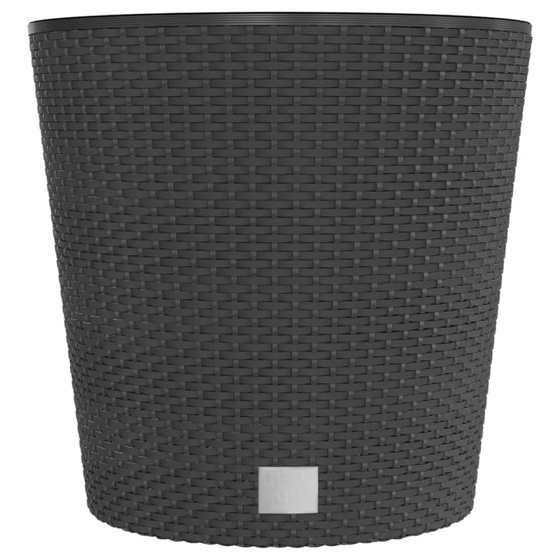 Jardinière bac lit surélevé plantes fleurs terrasse jardin et intérieur amovible 35 /37,5 L rotin PP anthracite 02_0038606