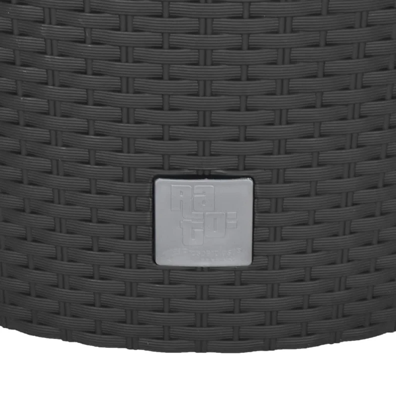 Jardinière bac lit surélevé plantes fleurs terrasse jardin et intérieur amovible 35 /37,5 L rotin PP anthracite 02_0038606