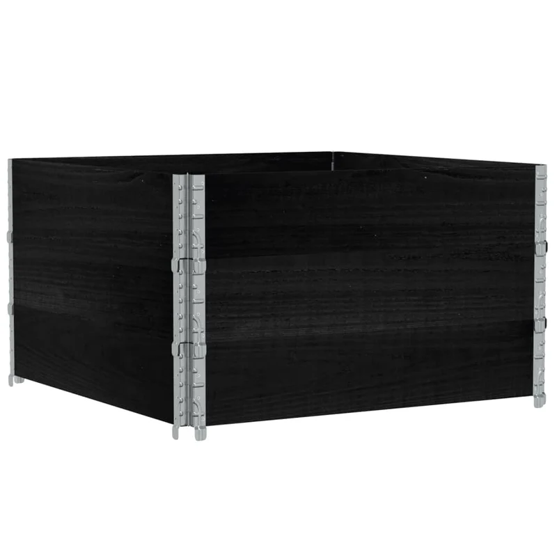Jardinière bac lit surélevé plantes fleurs terrasse jardin 100 x 100 cm bois massif de pin noir 02_0037247