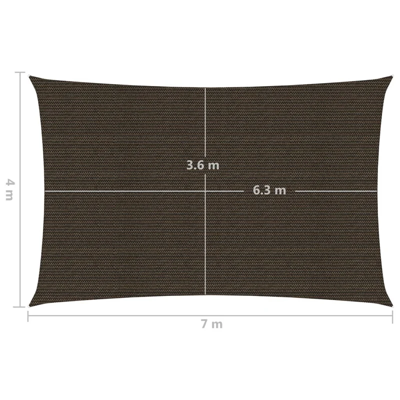 Voile d'ombrage 160 g/m² marron 4 x 7 m PEHD 02_0009171