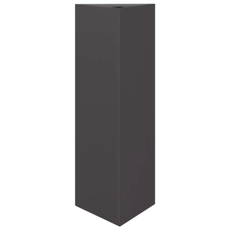 Jardinière bac lit surélevé plantes fleurs jardin terrasses lot de 2 triangulaire 30 x 26 x 75 cm acier noir 02_0039094