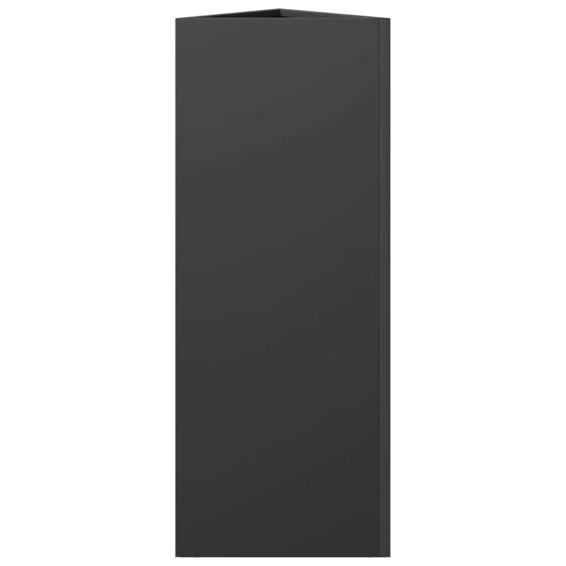 Jardinière bac lit surélevé plantes fleurs jardin terrasses lot de 2 triangulaire 30 x 26 x 75 cm acier noir 02_0039094